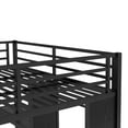 thumbnail image 6 of Metal Bunk Bed with Foldable Desk, Wardrobe & Guardrails - King Over Twin XL, Space Saving Design, Black, 6 of 9