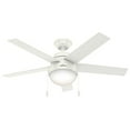 thumbnail image 1 of Hunter Fan Company 59266 Contemporary Anslee Fresh White Ceiling Fan with Light, 46", 1 of 8