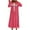 Hot Pink, variant on Maplenight Womens Nightgowns Long Sleeve Lace Trim Knee Length Fall Winter Sleepwear Solid Color Loose Cozy Loungewear