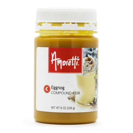 Amoretti - Eggnog Compound 8 oz - Natural Flavors, Shelf Stable Even After Opening, Certified Kosher, TTB Approved, Perfect for Baking Applications & Beverages