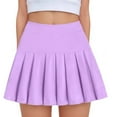 thumbnail image 2 of WFJCJPAF Clearance! Girls' School Uniform Dress - 2 Pack，Girls Casual Spring And Summer Solid High Waist Kids Skirt - Purple - 4 Years, 2 of 4