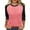 Watermelon red, variant on Quarter Sleeve Tops for Women, Comdrip Women's 3/4 Shoulder Sleeve Color Blocked T Shirt Top Women's Tops 3/4 Sleeve Watermelon Red 2XL