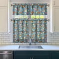 thumbnail image 3 of Pioneer Kitchen Curtains and Valance Set 36 Inch Tier Flowers 3 Pieces Set Dining Room Small Curtain Drapes Cafe Curtains Valance for Home Decor Rod Pocket, 3 of 6