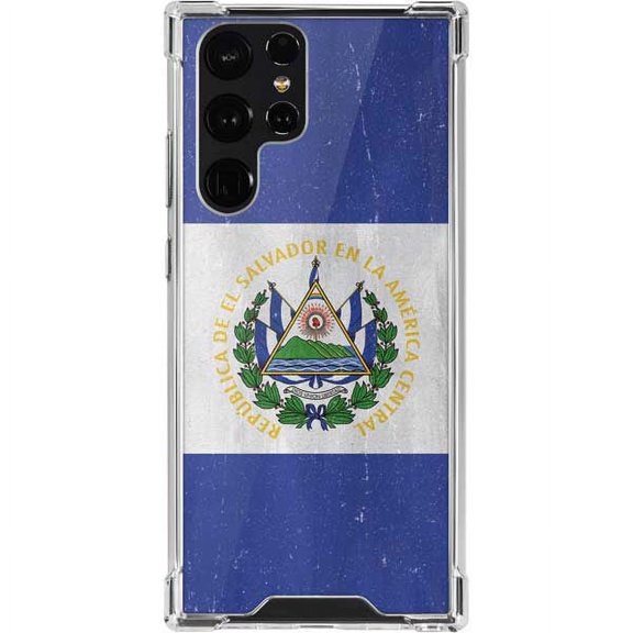 Skinit Countries of the World El Salvador Flag Distressed Galaxy S22 Ultra Clear Case