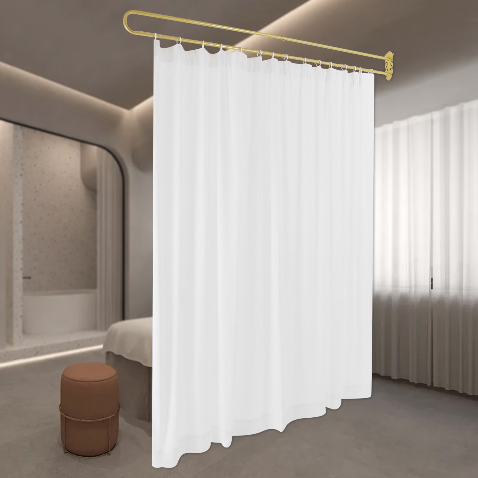 Privacy Partition Curtain, Wall Mounted Curtain, Curtain Room Divider 200*22cm for Offices, Conference Rooms, Beauty Salons