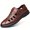 Dark Brown, variant on Men'S Solid Color Business Style Shoes with Magic Tape,  Featuring a Comfortable, Non-Slip Rubber Sole for Durability, Model 5888， Made of Ultra-Fine Synthetic
