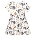 thumbnail image 4 of joogoo Hedgehog Autumn Leave Girls' Short Sleeve Dress Kids Dresses 7-8T, 4 of 8