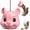 Pink, variant on Squirrel Head Face Hanging Feeder, Black Squirrel Face Design Design, Plastic, 5.5 x 5.5 in, 1 Count