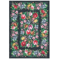 SAFAVIEH Journey Marvyn Floral Machine Washable Area Rug, Charcoal/Green, 7'9" x 10'