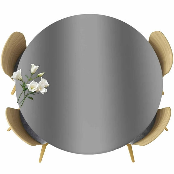 Gray Ombre Fitted Tablecloth with Elastic Edged, Round Table Cloth for Dining Table, Modern Abstract Art Farmhouse Gradient Waterproof Oil Proof Table Cover for Indoor Outdoor 55"-60"