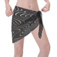 thumbnail image 2 of Zufioo Abstract Black And White Waves Print Women's Beach Short Wrap Skirt, Short Quick-drying Wrap Skirt, Swimsuit Cover-up Sun Protection Cape, Suitable for Beach, Pool-One Size, 2 of 7