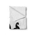 thumbnail image 2 of Zodiac Aries Soft Flannel Fleece Throw Blanket, Abstract Monochrome Goat Swirled Horns and Floral Curly Details, Cozy Plush for Indoor and Outdoor Use, 70" x 90", Black and White, by Ambesonne, 2 of 6