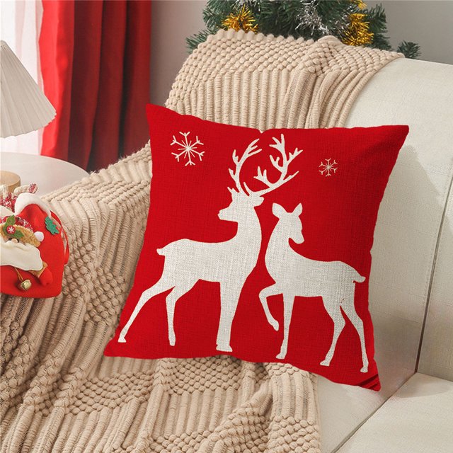 Vaidha Christmas Pillow Covers 18x18 Inch Christmas Tree Decorative Red Throw Pillows Winter Christmas Decor For Home Couch