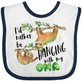 thumbnail image 3 of Inktastic Id Rather Be Hanging with my Oma- Cute Sloths Boys or Girls Baby Bib, 3 of 4