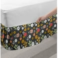 thumbnail image 2 of Floral Bed Skirt, Pattern with Blooming Japanese Flowers in Many Colors Folkloric Botanical Theme, Elastic Bedskirt Dust Ruffle Wrap Around for Bedding Decor, 4 Sizes, Multicolor, by Ambesonne, 2 of 2