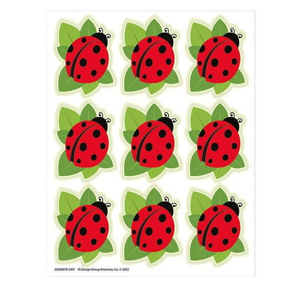 Eureka Ladybugs Giant Stickers, 36 Per Pack, 12 Packs
