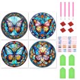 thumbnail image 1 of 4 Uds 5D DIY Taladro Mariposa Mancha Vidrio Kit 30x30cm, 1 of 9