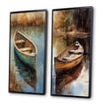 thumbnail image 3 of Designart "Serenity on the Lake Dinghy Resting I" Lakehouse Framed Wall Art Set Of 2 - Lake House Blue Framed Canvas Set For Living Room Decor, 3 of 6