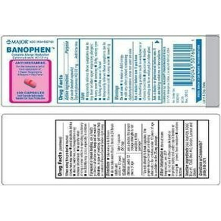 Major Banophen 50Mg Cap Diphenhydramine Hydrochloride-50 Mg Pink 100 Caps Upc (Best Medicine For Pink Eye)
