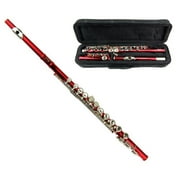 MERANO RED LACQUER PLATED FLUTE KEY OF C WITH CASE