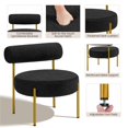 thumbnail image 3 of Topeakmart Modern Boucle Accent Chair with Gold Metal Legs for Living Room, Black, 3 of 6