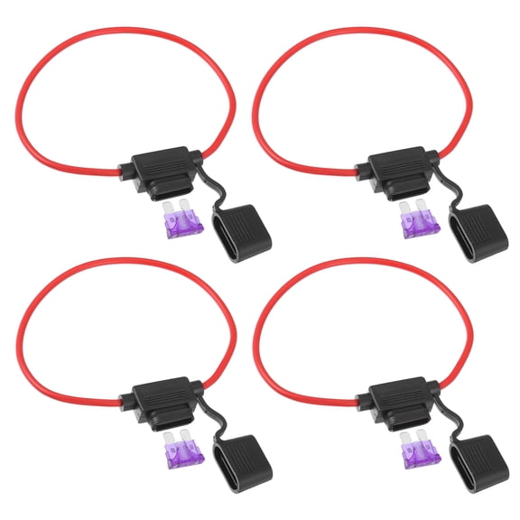 Unique Bargains 4 Set DC 12V 12 Gauge Car in Line ATC Blade Style Inline Fuse Holder with 35A Standard Fuse Black