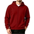 thumbnail image 3 of Chiccall Mens Zip-up Hoodies Long Sleeve Loose Fit Sweatshirts Casual Athletic Solid Jacket for Men, 3 of 5