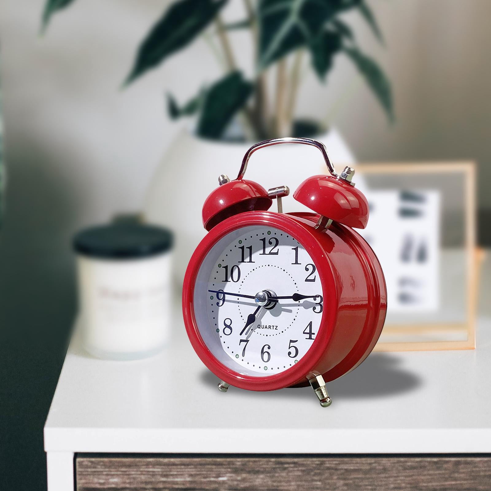 YWMJZEU Alarm Clock Luminous Dial Backlight for Bedroom Bedside Heavy Sleepers Table Red