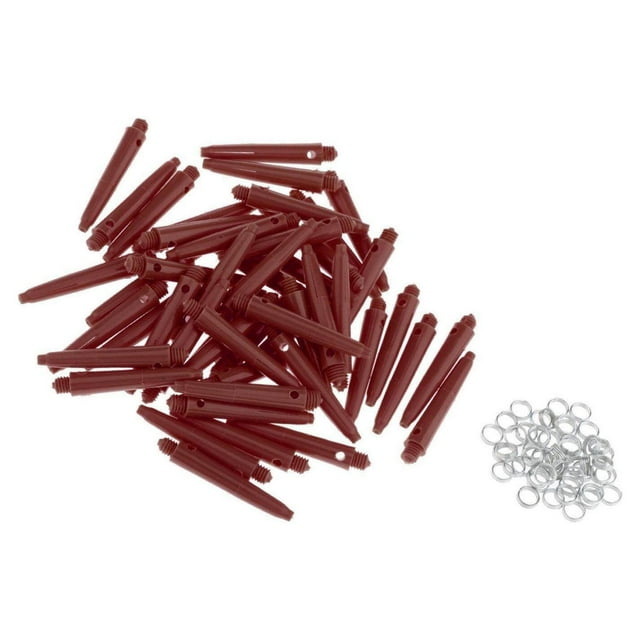 50x Pointes de Fléchettes 2BA Accessoires de Fléchettes avec Protection Pointes de Fléchettes Anneaux Rebondissants 35mm Rouge