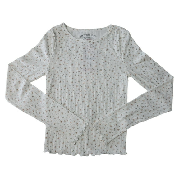 Aéropostale Women's Shrunken Tee (Floral, Large)