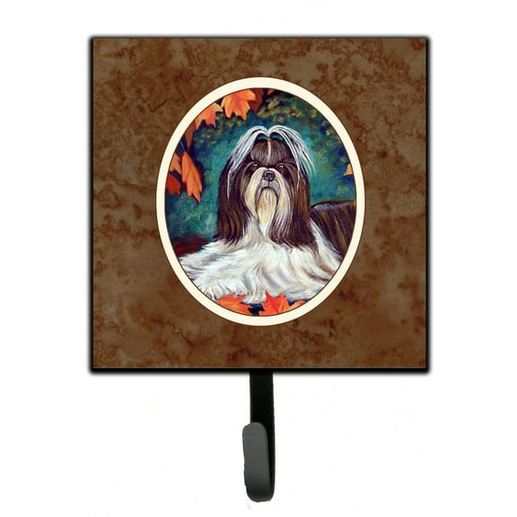 Carolines Treasures 7182SH4 Autumn Leaves Shih Tzu Leash or Key Holder 7Hx4.25W multicolor