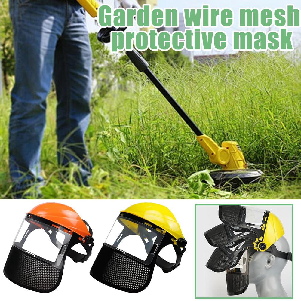 Face Logging Helmet, Adjustable Safety Helmets with Visor, Full Face Mesh Protective Mask, Forestry Hat For Gardening Logging Lawn Cutter