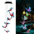 thumbnail image 1 of Solar Energy Powered Wind Chime Lamp Color-changing Butterfly Outdoor Garden Street Solar Panel Light, 1 of 7