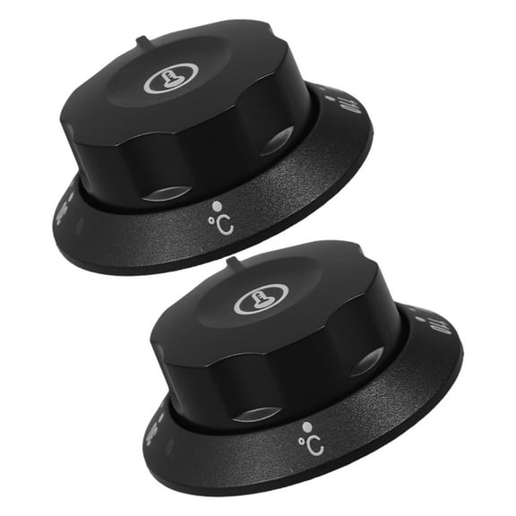 UNOMOR 2Pcs Sleek Replacement Kitchen Appliance Knob Black Plastic Temperature Control for Cookers