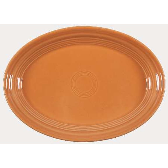 Open Box Homer Laughlin Fiesta Tangerine (Intro 2003) 9" Oval Serving Platter 3721319
