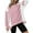 Pink, variant on Women's Colorblock Sweatshirt Fall Pullover Long Sleeve Tops Casual Loose Fit Crewneck Tunic High Low T-Shirt