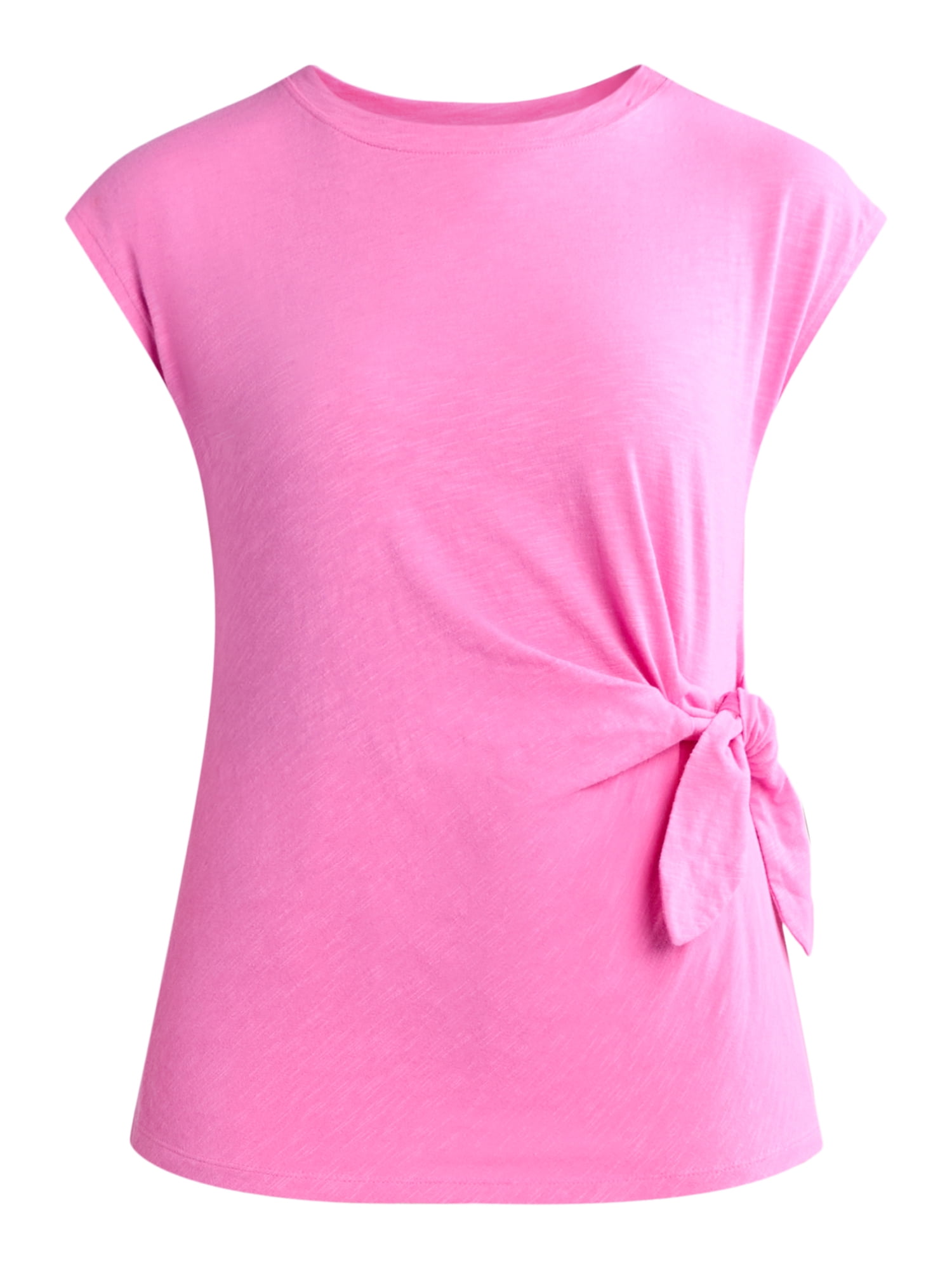 Time and Tru Women's Cotton Side Tie Top, Sizes XS-XXXL