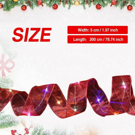 

Christmas Christmas Ribbon Fairy Lights Christmas LED Lights Double Ribbon String Lights Christmas Tree Decoration Glowing Ribbon Pendant