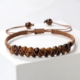 thumbnail image 3 of Pulseras de cuentas de malaquita Natural para hombres y mujeres, brazaletes trenzados ajustables hechos a mano, regalos de Amistad de moda, doble fila, 4mm, 3 of 4