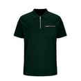 thumbnail image 3 of Mens Shirts Quarter Zip Shirts Casual Classic Lightweight Short Sleeve Golf Collared Shirt with Pocket, 3 of 5