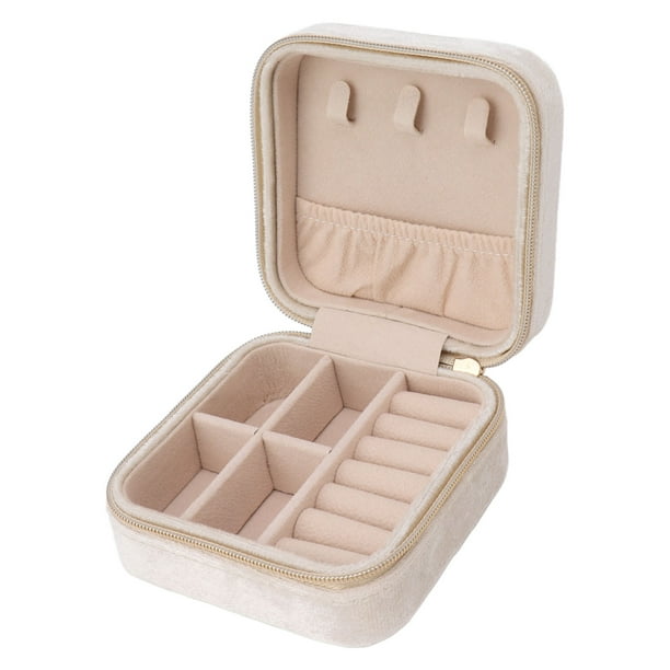 Caja de viaje de terciopelo para joyas, caja de viaje de terciopelo para joyas, organizador de caja de viaje de terciopelo, estuche de almacenamiento de joyas de terciopelo, muy versátil