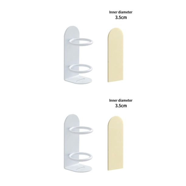 Toystoory 2021, soporte para cepillo de eléctrico, estante sin rastro montado en la pared, desagüe de Metal, estante de baño, blanco 2piezas Toystoory CBP064026