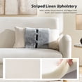 thumbnail image 3 of Tina's Home 50" Farmhouse Loveseat Sofa with Slope Arms and Solid Wood Bobbin Legs for Living Room, Ivory, 3 of 7
