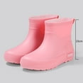 thumbnail image 4 of Dasayo Waterproof Women's Boots Ankle Pink Rain Fall Flat Heel Slip on Booties Woman Shoes 39, 4 of 9