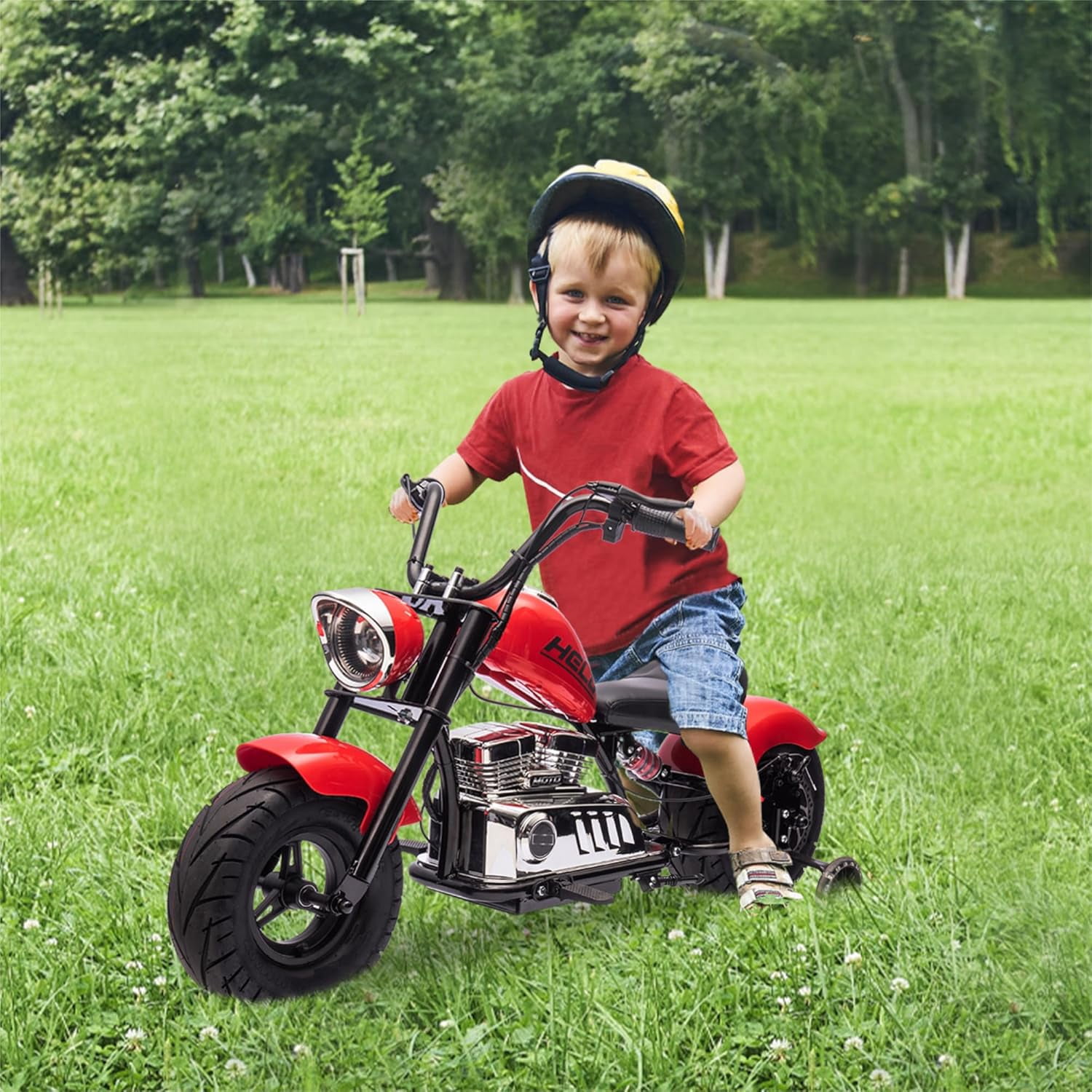 Rugerasy 36V 350W Ride On Off-Road Motorcycle,Electric Dirt Bike for Teens,Fast Speed 16.5mph with Music,Spring Suspension,Led Light,Red