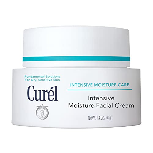 Curel Soin de la Peau Japonais Crème Hydratante Intensive pour le Visage Lotion pour Peau Sèche à Très Sèche Sensible pour Femmes et Hommes Sans Parfum Anti-Rides 1.4 Oz