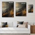 thumbnail image 4 of Designart "Misty Horizon Coastal Sky painting I" Cityscapes Print on Natural Pine Wood, 4 of 5