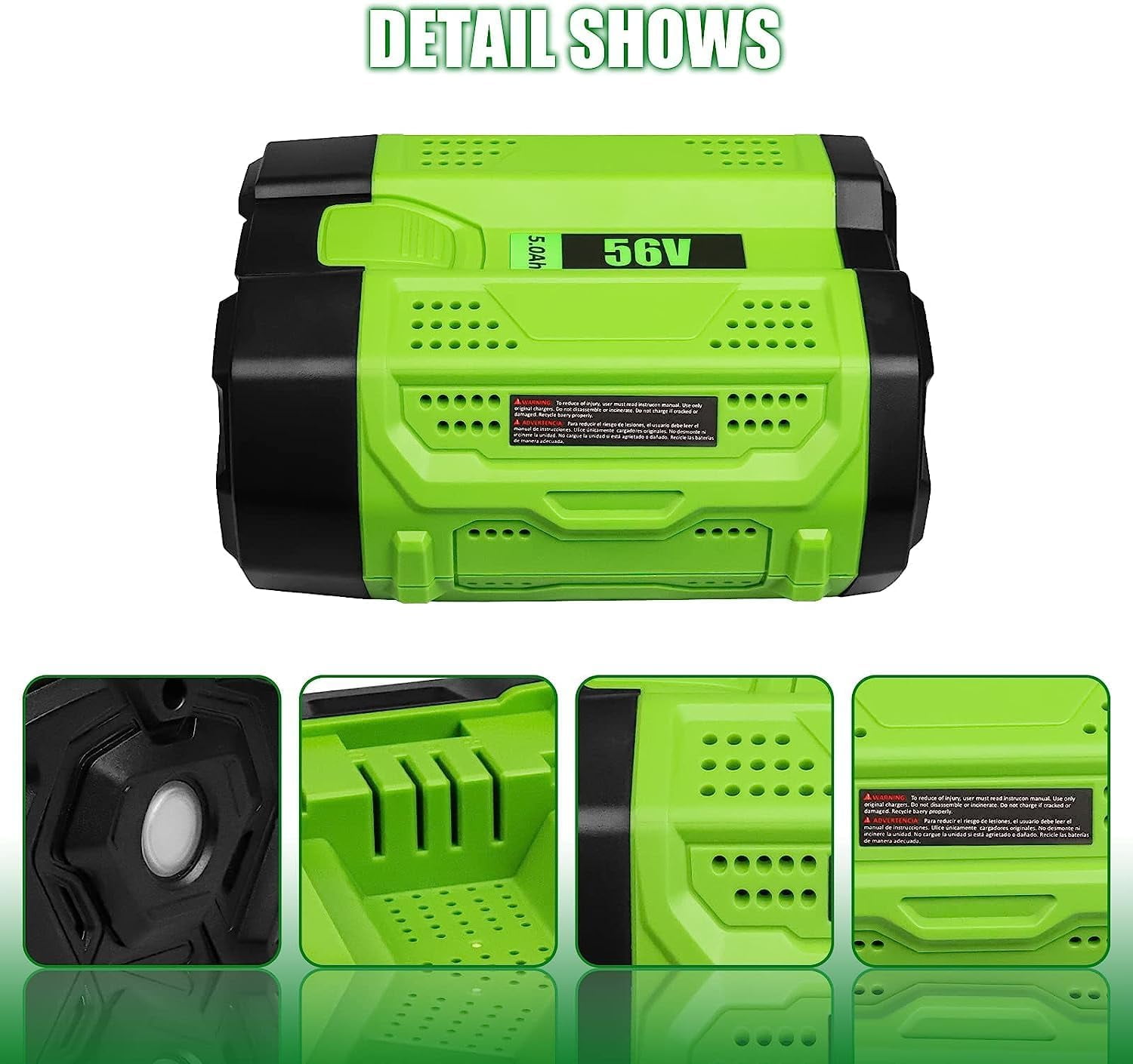Ohyes Bat 56V 5000mAh Lithium-Ion Replacement Battery for EGO 56V CS1604