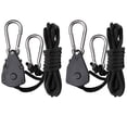 thumbnail image 1 of Hydro Crunch 106006 D940003500 Perchas De Trinquete Ajustables De 1/8"" Para Reflectores Hidropónicos Y Accesorios De Iluminación De Cultivo (Juego De 2 Soportes De 150 Libras) Negro, 1 of 5