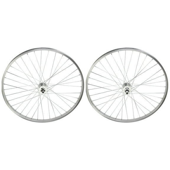 Bike 29 x 30mm Alloy Front & Rear 1 speed Free Wheel 36 Spoke 14G Silver 3/8 Axle Double Wall Silver.